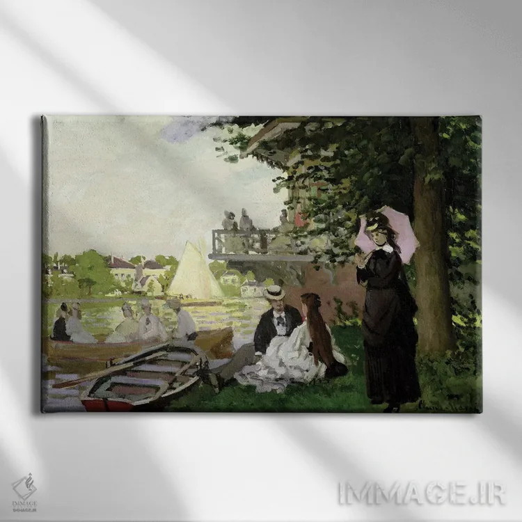 تابلو خانه باغ در کنار رودخانه زان، زاندام، ۱۸۷۱ اثر کلود مونه (نقاش معروف فرانسوی) - نمای روبهرو روی دیوار