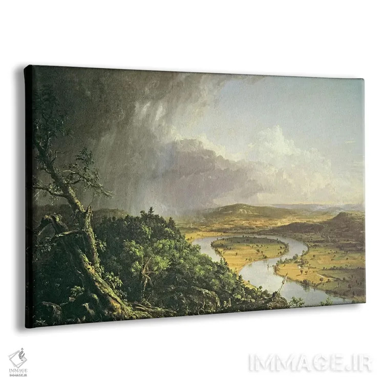 تابلو پیچ رودخانه (اوکسباو) اثر توماس کول (نقاش آمریکایی سبک منظره) - نمای پرسپکتیو محصول