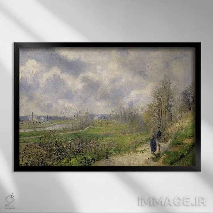 تابلو لا سنت دو شو، حوالی پونتواز، ۱۸۷۸ (فرانسه) اثر کامی یِل پیسارو (نقاش فرانسوی امپرسیونیست) - نمای قابدار مشکی