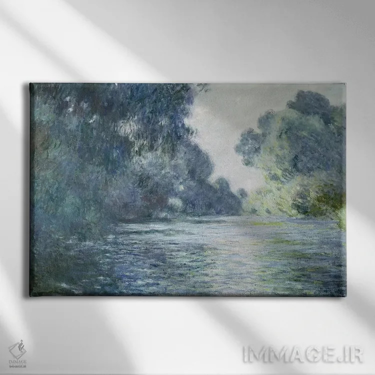 تابلو شاخه رود سن نزدیک ژیورنی، ۱۸۹۷ اثر کلود مونه (نقاش معروف فرانسوی) - نمای روبهرو روی دیوار