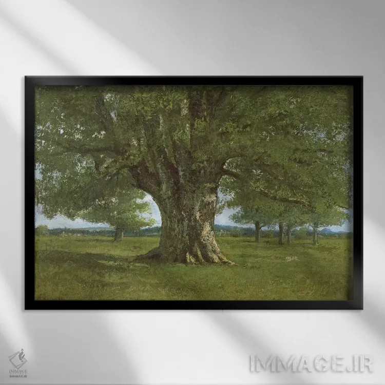 تابلو بلوط فلژه، معروف به وِرسنژتوریکس اثر گوستاو کوربه - نمای قابدار مشکی