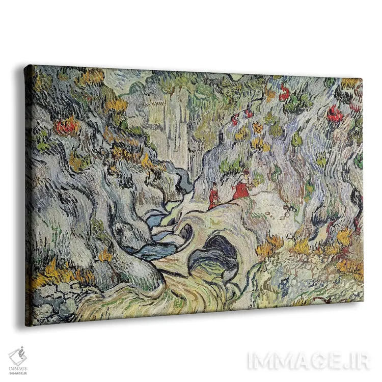 تابلو درهٔ پیرووله، ۱۸۸۹ اثر ونسان ون گوگ (نقاش مشهور هلندی پستامپرسیونیسم) - نمای پرسپکتیو محصول