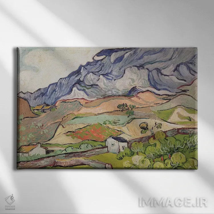 تابلو آلپیل، ۱۸۹۰ (رشتهکوه در فرانسه) اثر ونسان ون گوگ (نقاش مشهور هلندی پستامپرسیونیسم) - نمای روبهرو روی دیوار