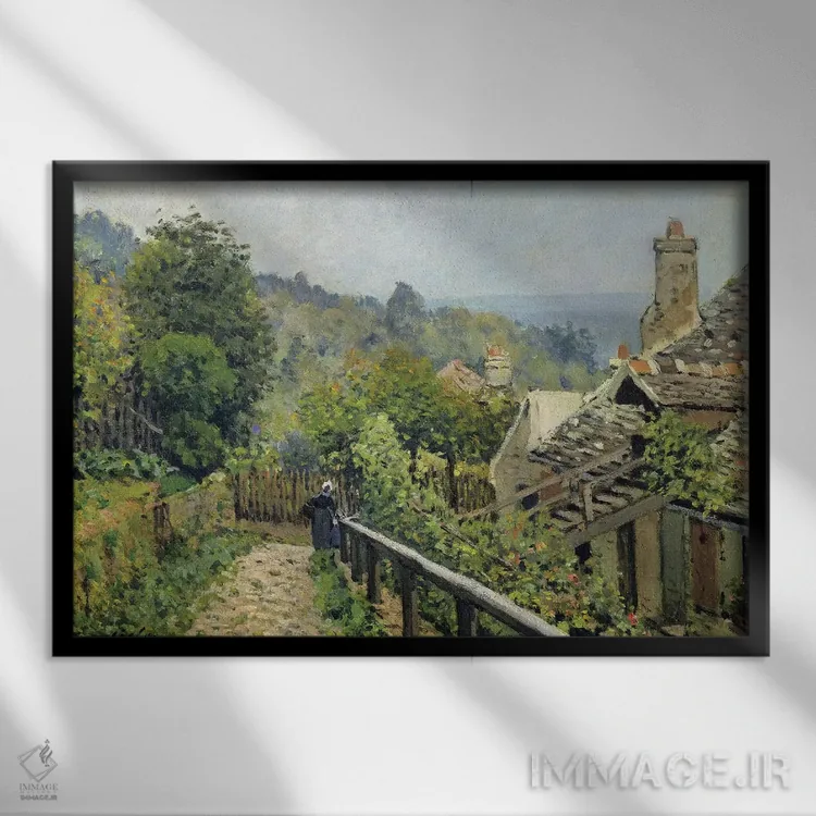 تابلو لووسین یا بلندیهای مارلی، ۱۸۷۳ اثر آلفرد سیسلی (نقاش امپرسیونیست انگلیسی-فرانسوی) - نمای قابدار مشکی