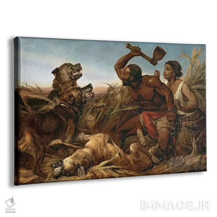 تابلو بردگان تحت تعقیب، ۱۸۶۲ اثر ریچارد انسدل - نمای پرسپکتیو محصول