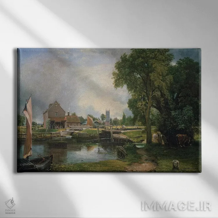 تابلو سد و آسیاب دادهم، ۱۸۲۰ اثر جان کانستبل (نقاش انگلیسی) - نمای روبهرو روی دیوار