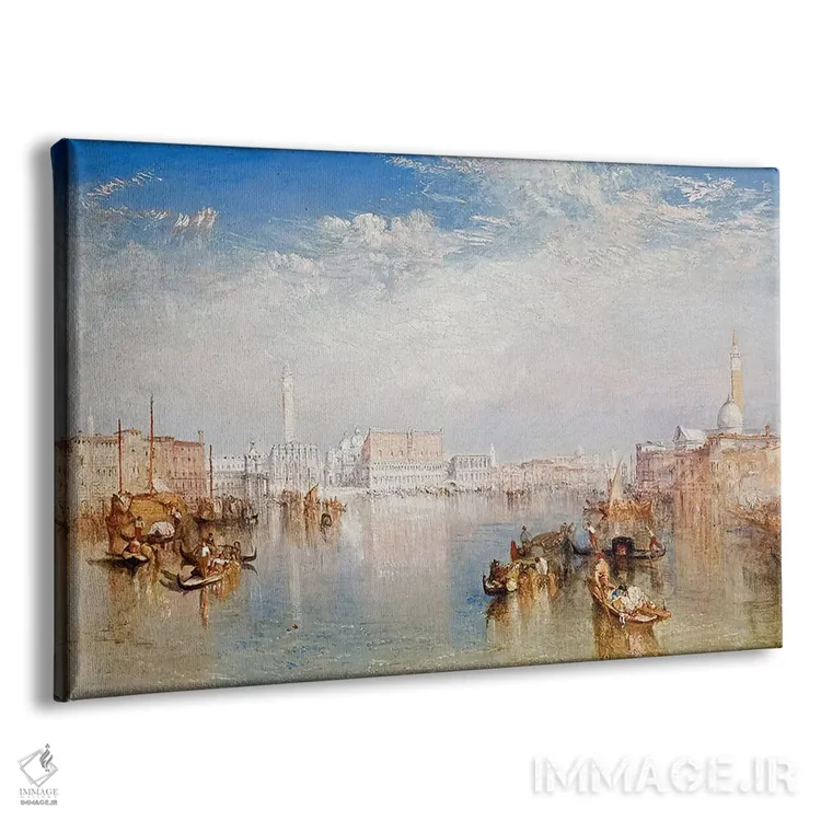 تابلو نمای ونیز: کاخ دوک، دگانا و بخشی از سن جورجیو، ۱۸۴۱ اثر جی.ام.دبلیو. ترنر (نقاش بزرگ انگلیسی) - نمای پرسپکتیو محصول