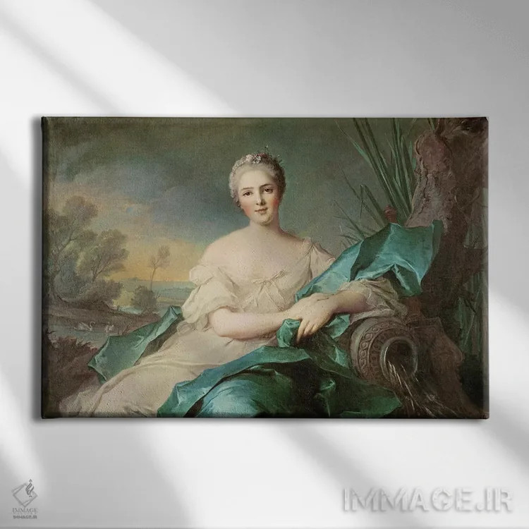 تابلو ویکتور دو فرانس به عنوان عنصر آب، ۱۷۵۰-۱ اثر ژان-مارک ناتیه - نمای روبهرو روی دیوار