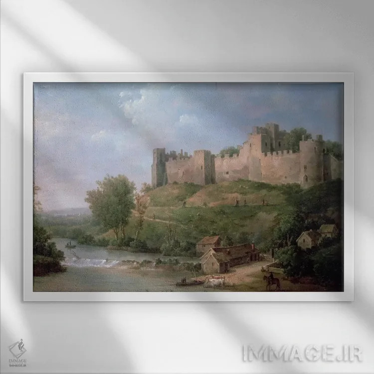 تابلو قلعه لودلو (انگلیس) اثر ویلیام مارلو - نمای قابدار سفید