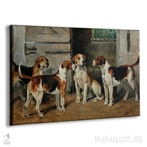 تابلو مطالعهٔ سگهای شکاری اثر جان امس - نمای پرسپکتیو محصول