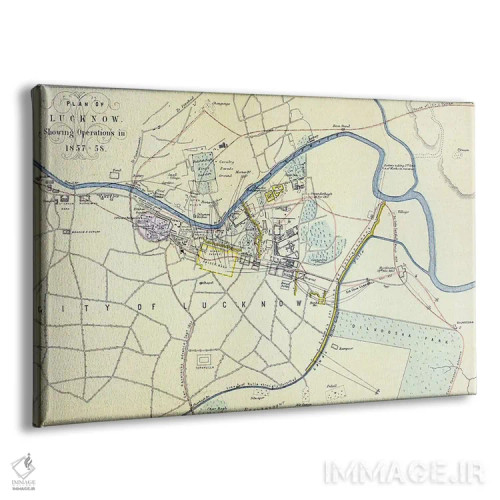 تابلو نقشه عملیات لاکنو در ۱۸۵۷-۵۸، منتشرشده توسط ویلیام مککنزی، حدود ۱۸۶۰ اثر مکتب انگلیسی (سبک یا جنبش هنری) - نمای پرسپکتیو محصول
