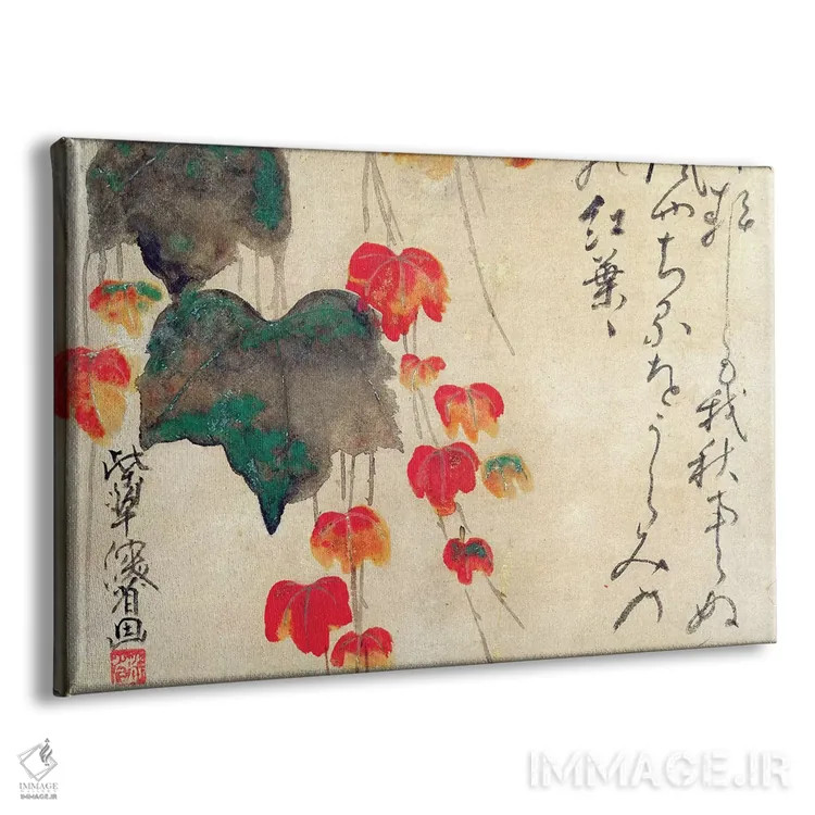 تابلو شقایقها اثر مکتب ژاپنی (سبک هنری) - نمای پرسپکتیو محصول