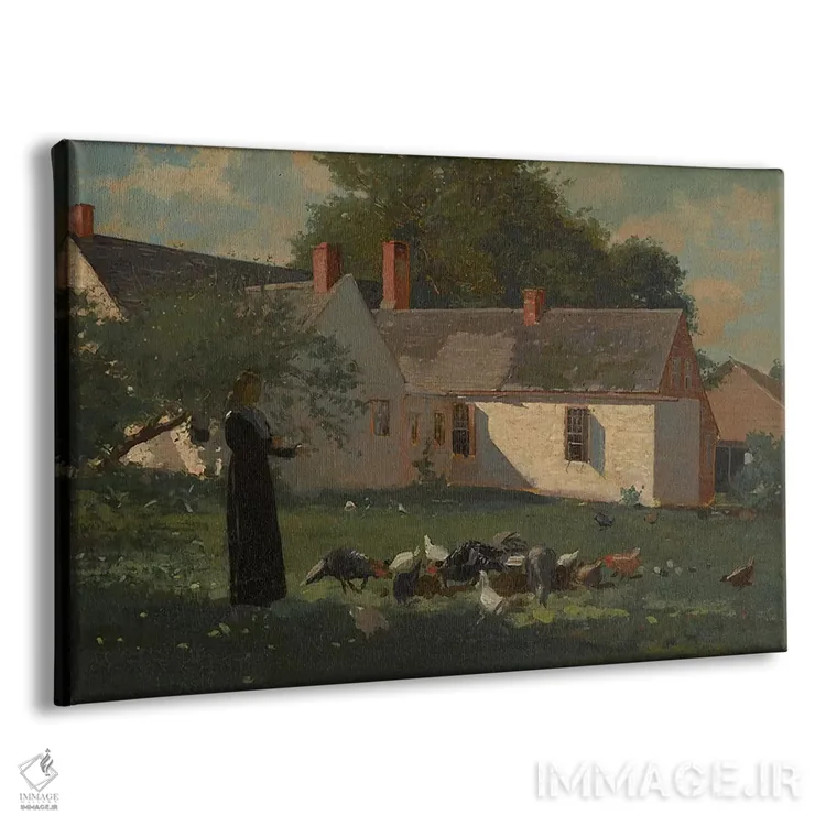 تابلو صحنهای از حیاط مزرعه، حدود ۱۸۷۴ اثر وینسلو هومر - نمای پرسپکتیو محصول