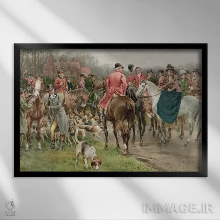تابلو صبح زمستانی، از مجلهٔ سالانه پیرز، ۱۹۰۸ اثر فرانک داد (تصویرگر انگلیسی) - نمای قابدار مشکی