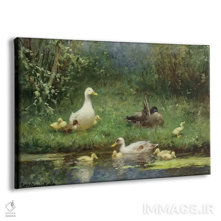 تابلو اردکها بر کرانهٔ رود اثر دیوید آدولف کنستانت آرتز - نمای پرسپکتیو محصول