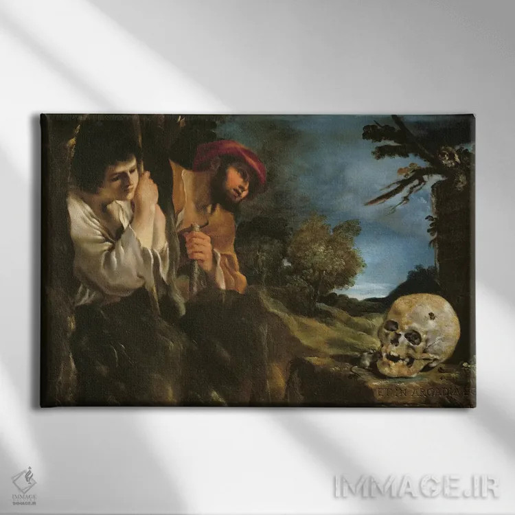 تابلو و من نیز در آرکادیا هستم (موضوع هنری) اثر گورچینو - نمای روبهرو روی دیوار