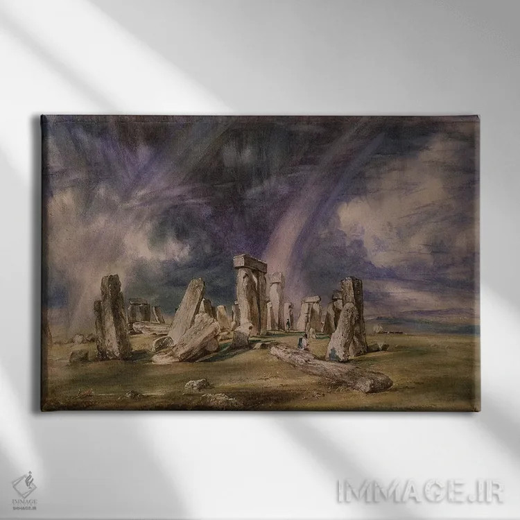 تابلو استونهنج، ۱۸۳۵ اثر جان کانستبل (نقاش انگلیسی) - نمای روبهرو روی دیوار