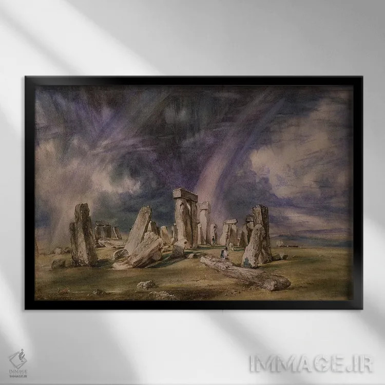 تابلو استونهنج، ۱۸۳۵ اثر جان کانستبل (نقاش انگلیسی) - نمای قابدار مشکی