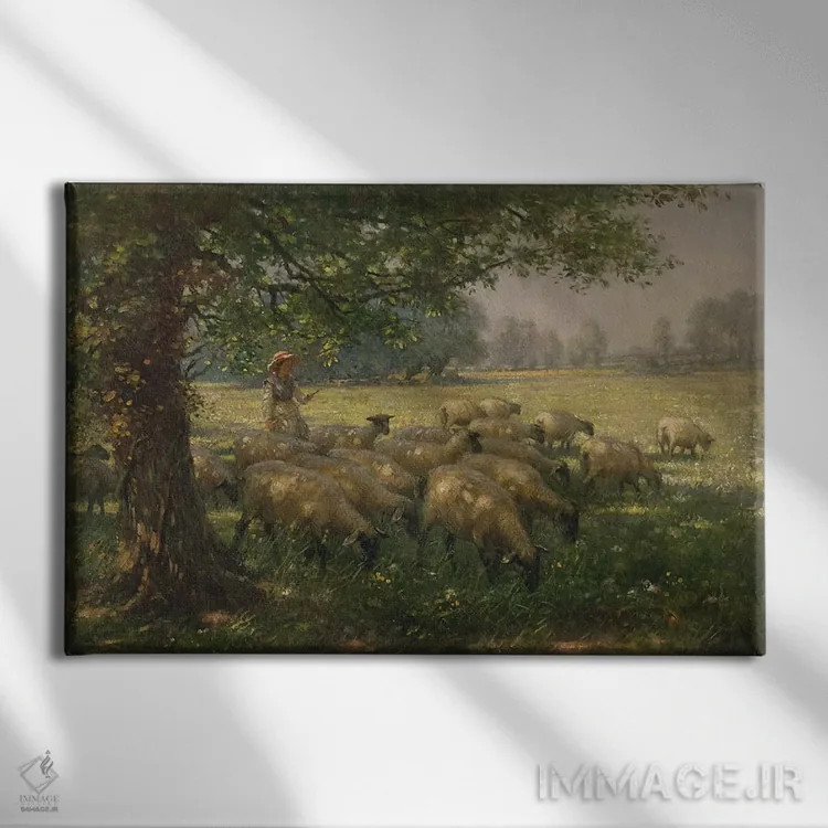 تابلو چوپان دختر اثر ویلیام کی بلکلاک - نمای روبهرو روی دیوار