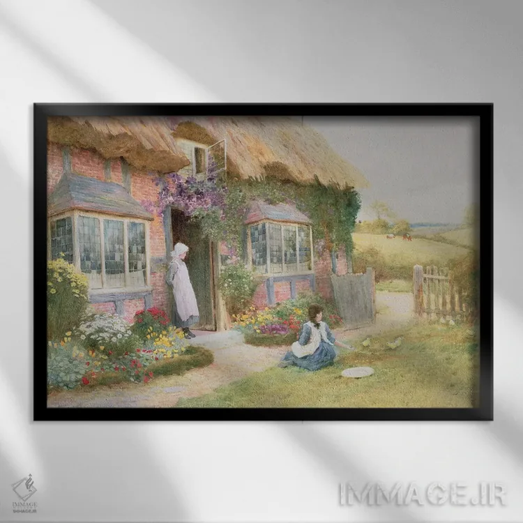 تابلو بعدازظهر آرام اثر آرتور کلود استراچان - نمای قابدار مشکی