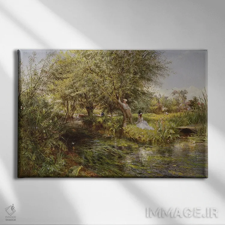 تابلو جایگاه قرار ملاقات عاشقانه اثر چارلز جیمز لوئیس - نمای روبهرو روی دیوار