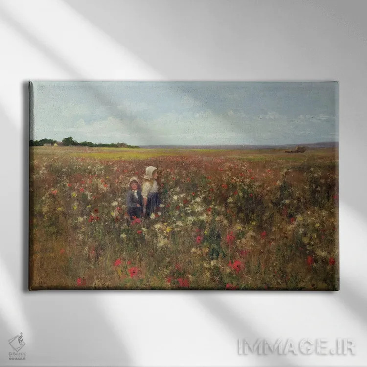 تابلو مزرعه شقایق، ۱۸۹۷ اثر کیت کولز - نمای روبهرو روی دیوار