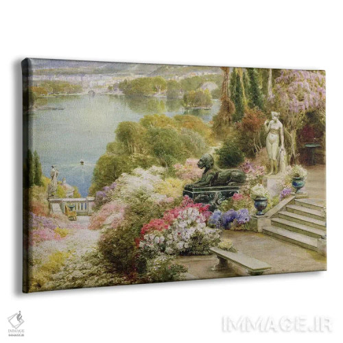 تابلو دریاچه ماجوره (ایتالیا/سوئیس) اثر ابنهیزر ویک-کوک - نمای پرسپکتیو محصول