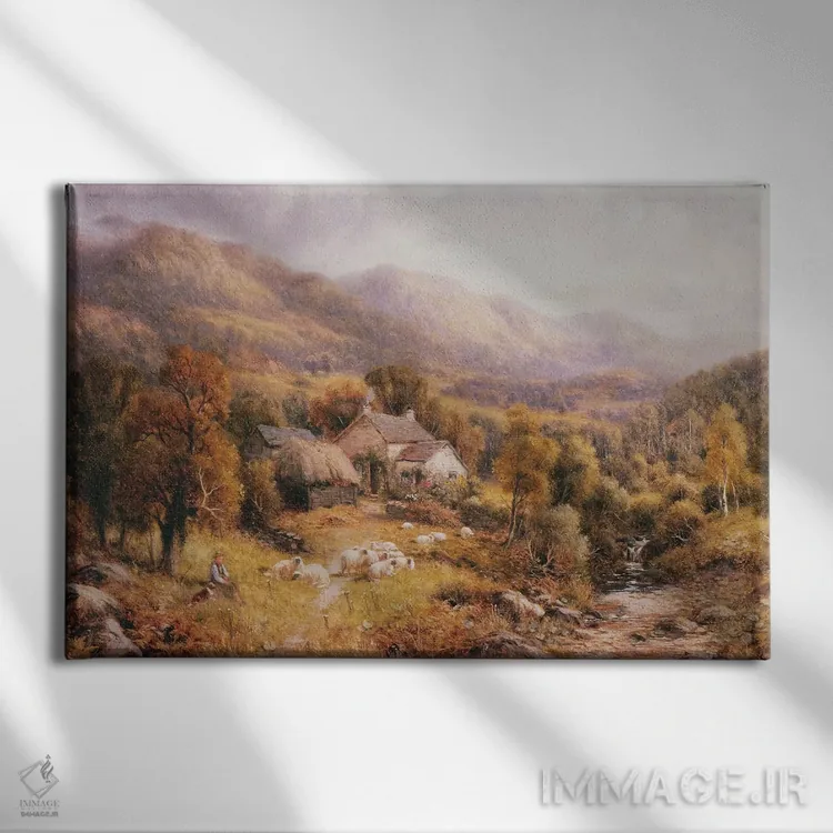 تابلو نزدیک بتوز، ولز شمالی اثر رابرت جان هموند - نمای روبهرو روی دیوار