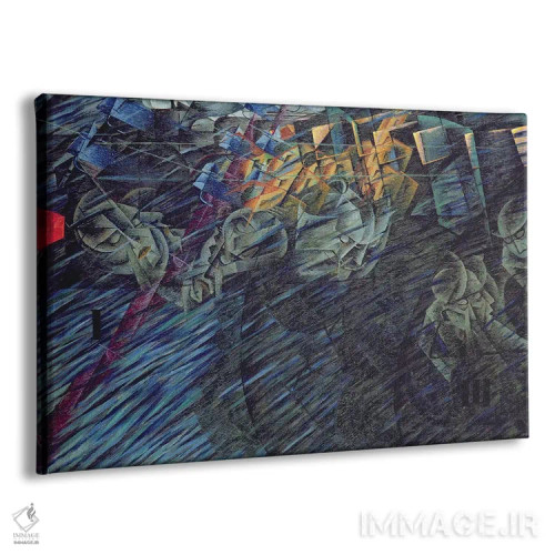 تابلو حالات ذهنی: آنان که میروند، ۱۹۱۱ اثر اومبرتو بوچیونی (مجسمهساز و نقاش فوتوریست ایتالیایی) - نمای پرسپکتیو محصول