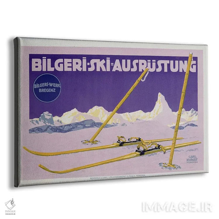 تابلو c.1912,آگهی اسکی در اتریش، حدود ۱۹۱۲ اثر کارل کونست - نمای پرسپکتیو محصول