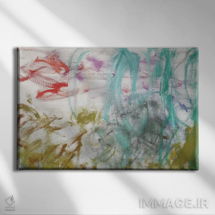 تابلو 1917-19,نیلوفرهای آبی، ۱۹۱۷ تا ۱۹۱۹ اثر کلود مونه (نقاش معروف فرانسوی) - نمای روبهرو روی دیوار