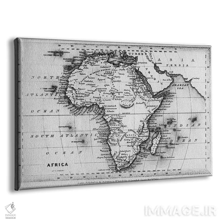 تابلو engraved by Thomas Stirling, published by Edward Bull, 1830,نقشهٔ آفریقا، حکاکی شده توسط توماس استیرلینگ، منتشر شده توسط ادوارد بول، ۱۸۳۰ اثر مکتب انگلیسی (سبک یا جنبش هنری) - نمای پرسپکتیو محصول