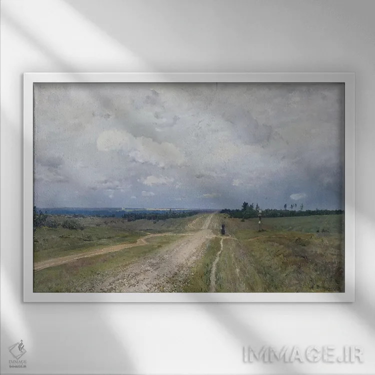 تابلو 1892,جادهٔ ولادیمیرکا، ۱۸۹۲ اثر ایساک ایلیچ لویتان - نمای قابدار سفید