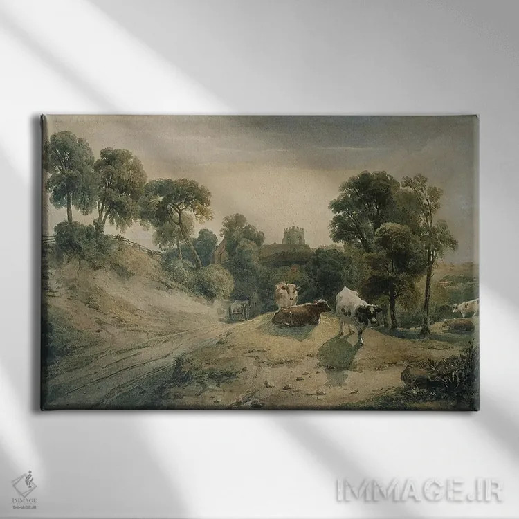 تابلو c.1815-16,کنتون روی تپه، حدود ۱۸۱۵ تا ۱۸۱۶ اثر پیتر د وینت - نمای روبهرو روی دیوار