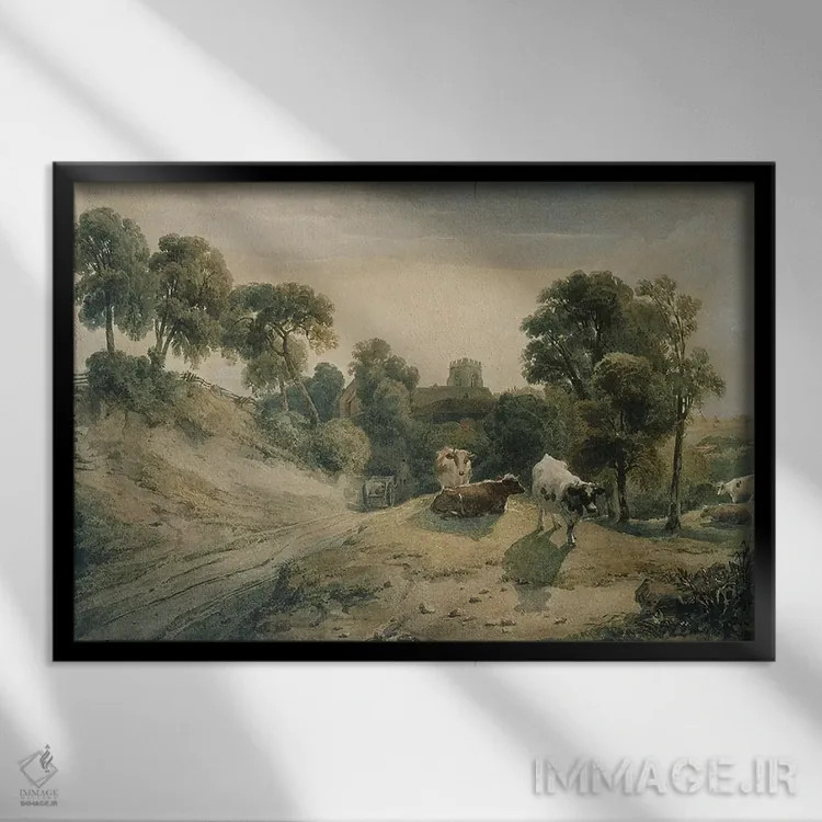 تابلو c.1815-16,کنتون روی تپه، حدود ۱۸۱۵ تا ۱۸۱۶ اثر پیتر د وینت - نمای قابدار مشکی