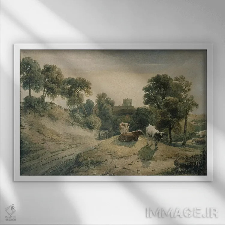 تابلو c.1815-16,کنتون روی تپه، حدود ۱۸۱۵ تا ۱۸۱۶ اثر پیتر د وینت - نمای قابدار سفید