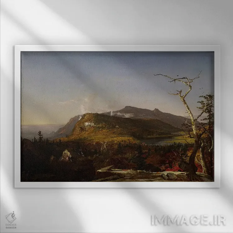 تابلو 1855,خانهٔ کوه کاتاسکیل، ۱۸۵۵ اثر جسپر فرانسیس کروپسی - نمای قابدار سفید