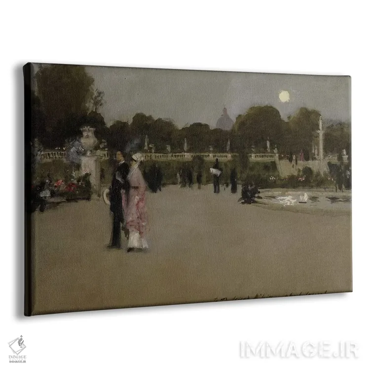 تابلو 1879,باغهای لوگزامبورگ در گرگ و میش، ۱۸۷۹ اثر جان سینگر سارجنت (نقاش پرتره آمریکایی) - نمای پرسپکتیو محصول