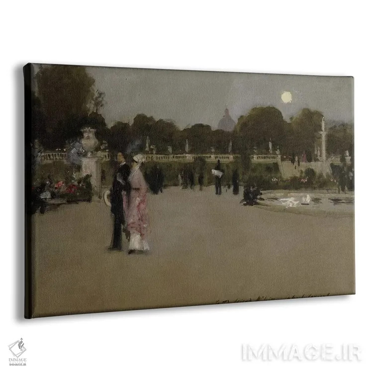 تابلو 1879,باغهای لوگزامبورگ در گرگ و میش، ۱۸۷۹ اثر جان سینگر سارجنت (نقاش پرتره آمریکایی) - نمای پرسپکتیو محصول