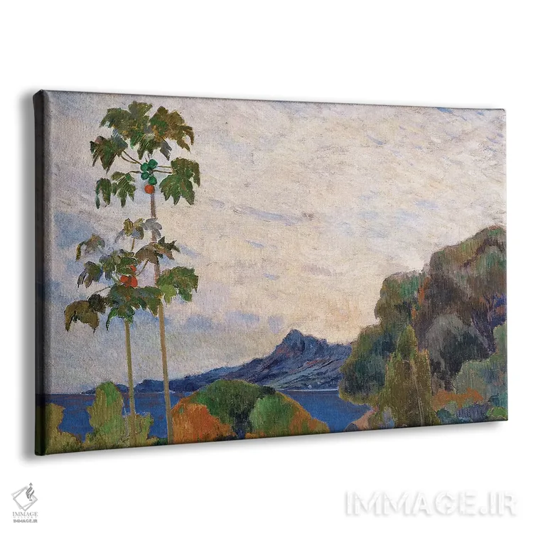 تابلو 1887,منظرهٔ مارتینیک، ۱۸۸۷ اثر پل گوگن - نمای پرسپکتیو محصول