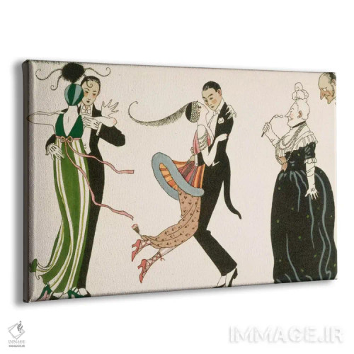 تابلو engraved by H. Reidel,جنون روز، حکاکی شده توسط اچ. ریدل اثر جورج باربیه (طراح و تصویرگر فرانسوی) - نمای پرسپکتیو محصول