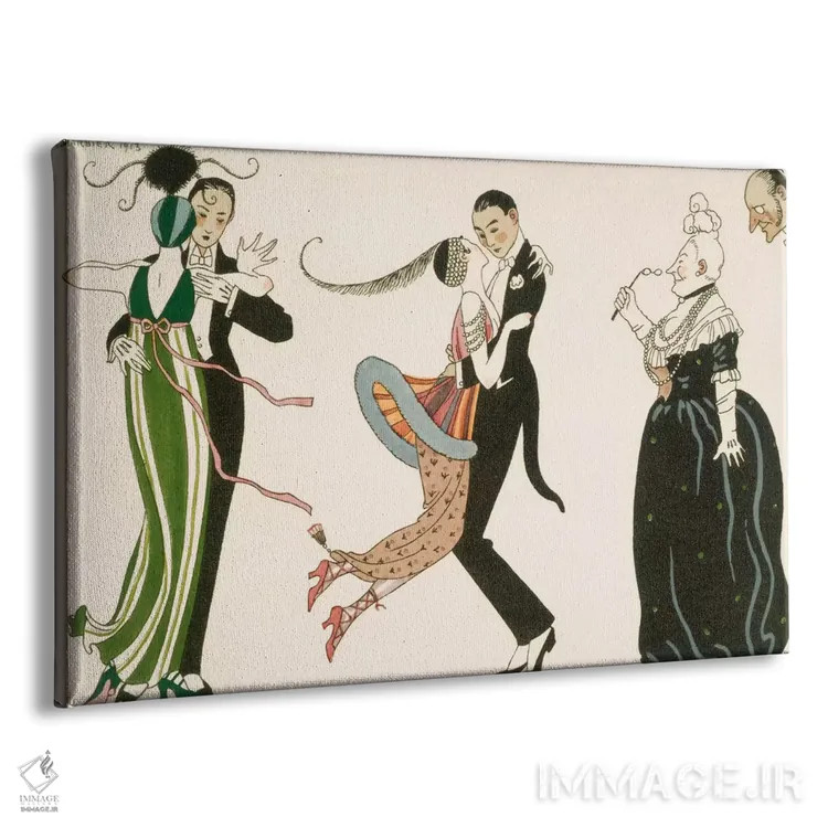 تابلو engraved by H. Reidel,جنون روز، حکاکی شده توسط اچ. ریدل اثر جورج باربیه (طراح و تصویرگر فرانسوی) - نمای پرسپکتیو محصول