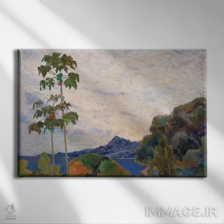 تابلو 1887,منظرهٔ مارتینیک، ۱۸۸۷ اثر پل گوگن - نمای روبهرو روی دیوار