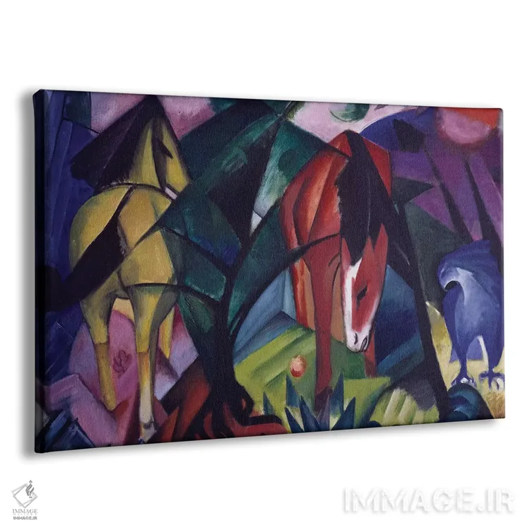 تابلو 1912, by Franz Marc,اسب و عقاب، ۱۹۱۲، اثر فرانتس مارک اثر هنرمند ناشناس - نمای پرسپکتیو محصول