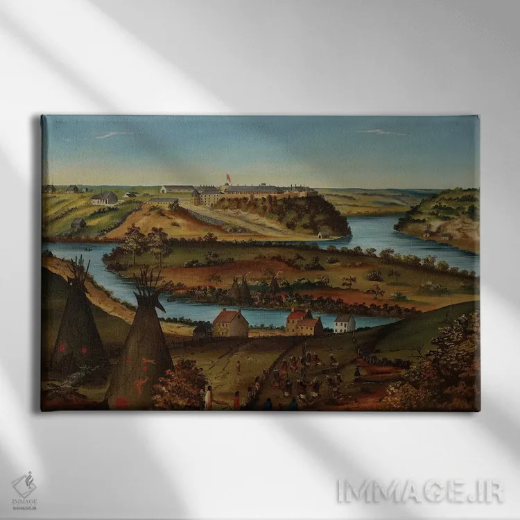 تابلو c.1850,نمای قلعه اسنلینگ، حدود ۱۸۵۰ اثر ادوارد کی. توماس - نمای روبهرو روی دیوار