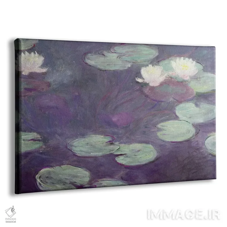 تابلو نیلوفرهای آبی اثر کلود مونه (نقاش معروف فرانسوی) - نمای پرسپکتیو محصول