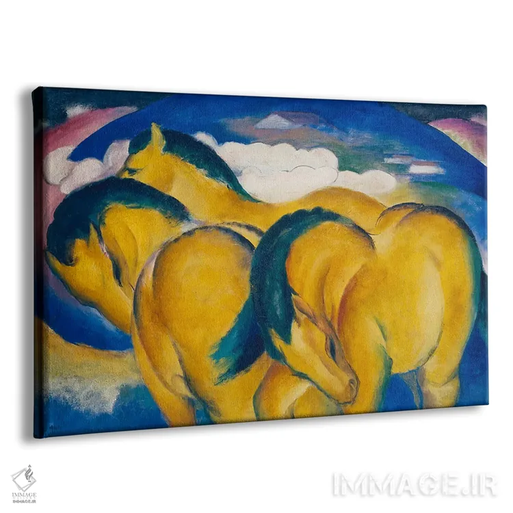 تابلو 1912,اسبهای کوچک زرد، ۱۹۱۲ اثر فرانتس مارک (نقاش اکسپرسیونیست آلمانی) - نمای پرسپکتیو محصول