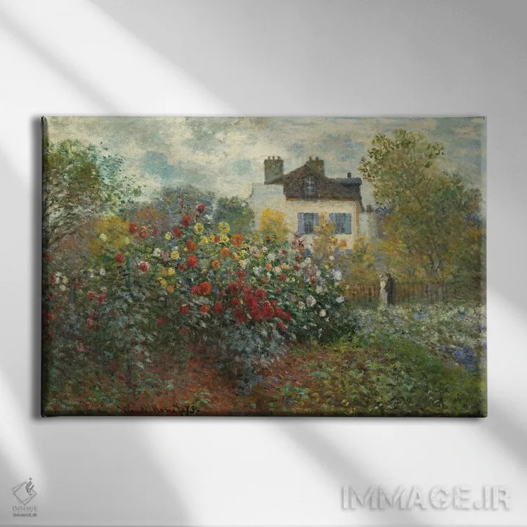 تابلو باغ هنرمند در آرژانتوی اثر کلود مونه (نقاش معروف فرانسوی) - نمای روبهرو روی دیوار