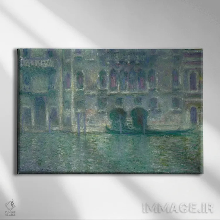 تابلو Venice, 1908,پالازو دا مولا، ونیز، ۱۹۰۸ اثر کلود مونه (نقاش معروف فرانسوی) - نمای روبهرو روی دیوار