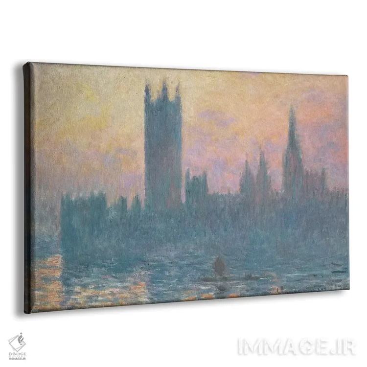 تابلو Sunset, 1903,کاخ‌های پارلمان، غروب، ۱۹۰۳ اثر کلود مونه (نقاش معروف فرانسوی) - نمای پرسپکتیو محصول